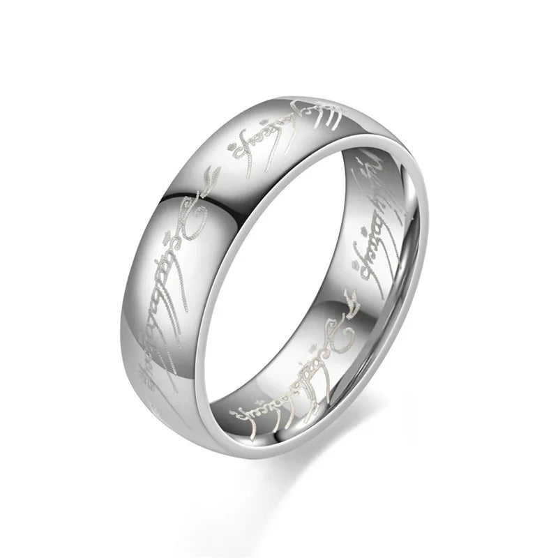 6MM Edelstahl Lasergravur Exquisite Paare Eheringe, Männer und Frauen Mode Film Schmuck Geschenke Großhandel