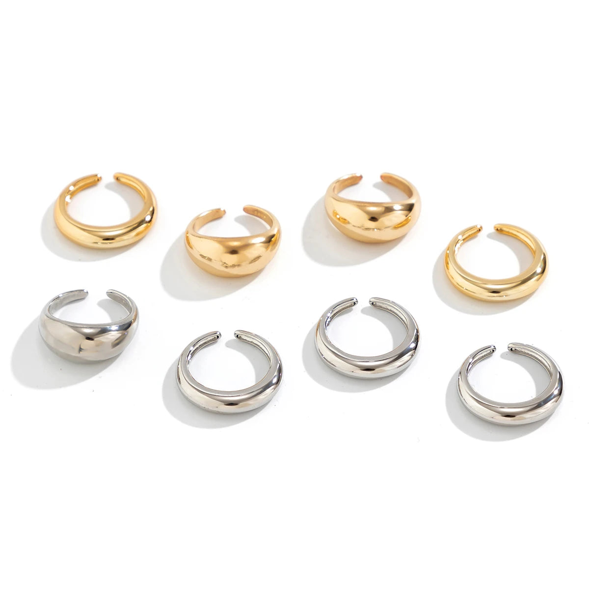 8 Teile/satz Kreative Glatte Wasser Tropfen Ringe für Frauen Vintage Geometrische Einstellbare Open Finger Nagel Ring Paar Mi Zubehör