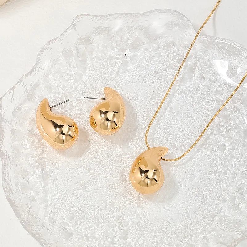 3PC Schöne und Elegante Ginkgo Blatt Anhänger Ohrringe Halskette frauen Set Romantische Braut Quaste Schmuck Set Party Hals schmuck