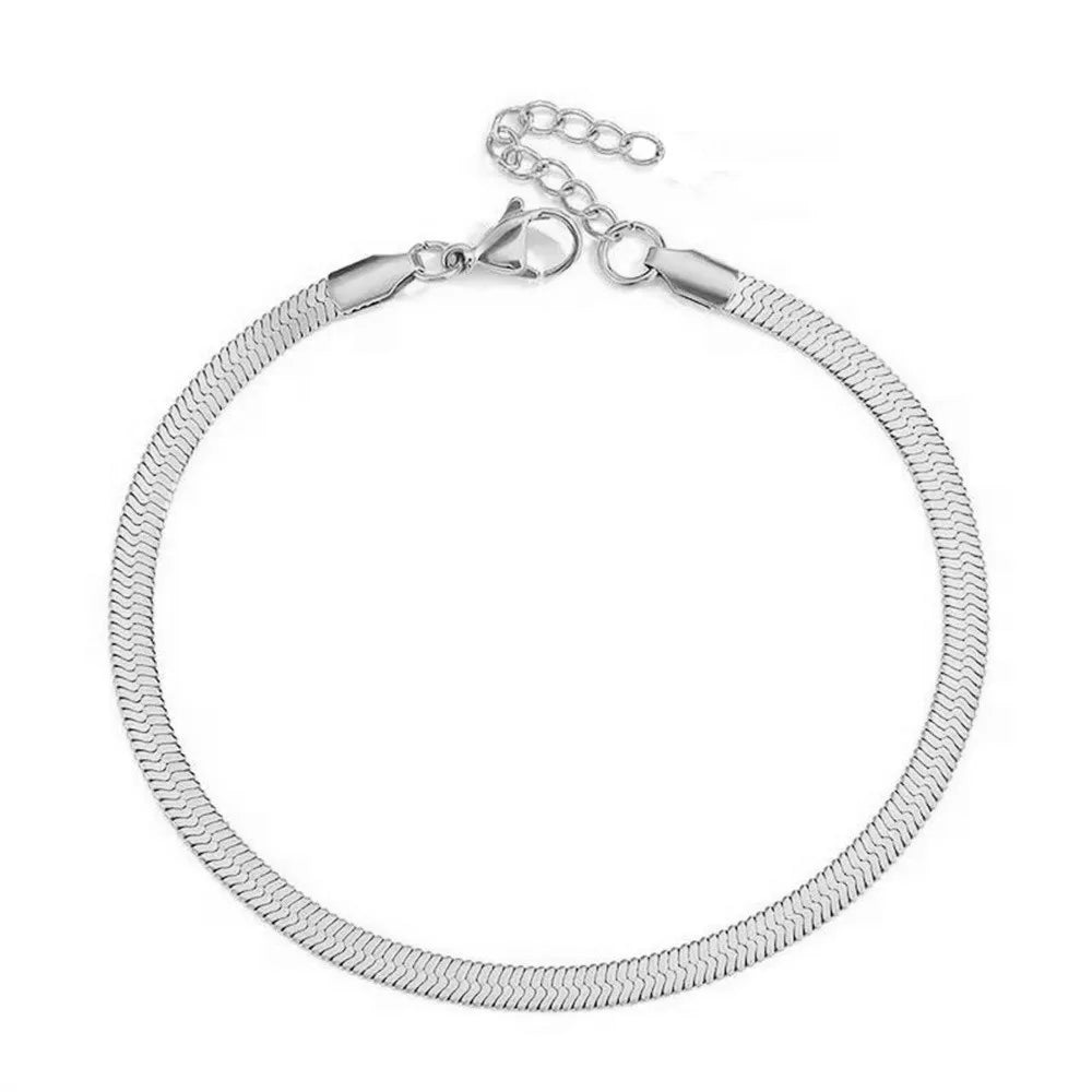 Klassische Schlangenknochen-Ketten-Fußkettchen für Frauen und Mädchen, verstellbare Sommer-Strandkette, Fußkettchen, Armband für Frauen, Schmuck, exquisites Geschenk