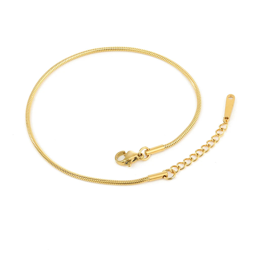 Emanco vergoldete runde Schlangen kette barfuß Strand Fuß schmuck einfachen Stil Metall Textur Geschenk für ihre Fabrik direkten Versand