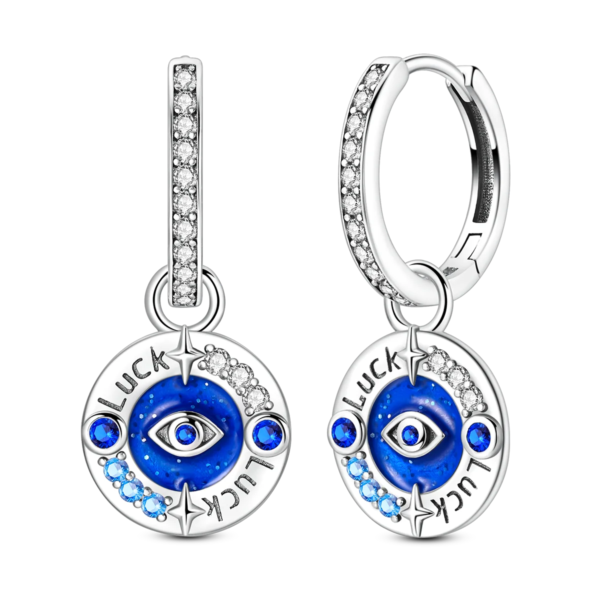 Original 925 Sterling Silber Blaue Zirkonium Schmetterling Ohrringe Farbige Creolen Frauen Weibliche Party Edlen Ohrring Schmuck