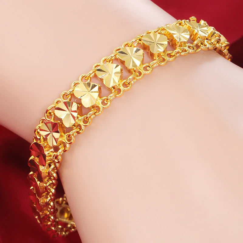 Damenarmband aus 925er Silber, 24 Karat vergoldet, 18 cm – 19 cm, Kettenarmband, edler Schmuck