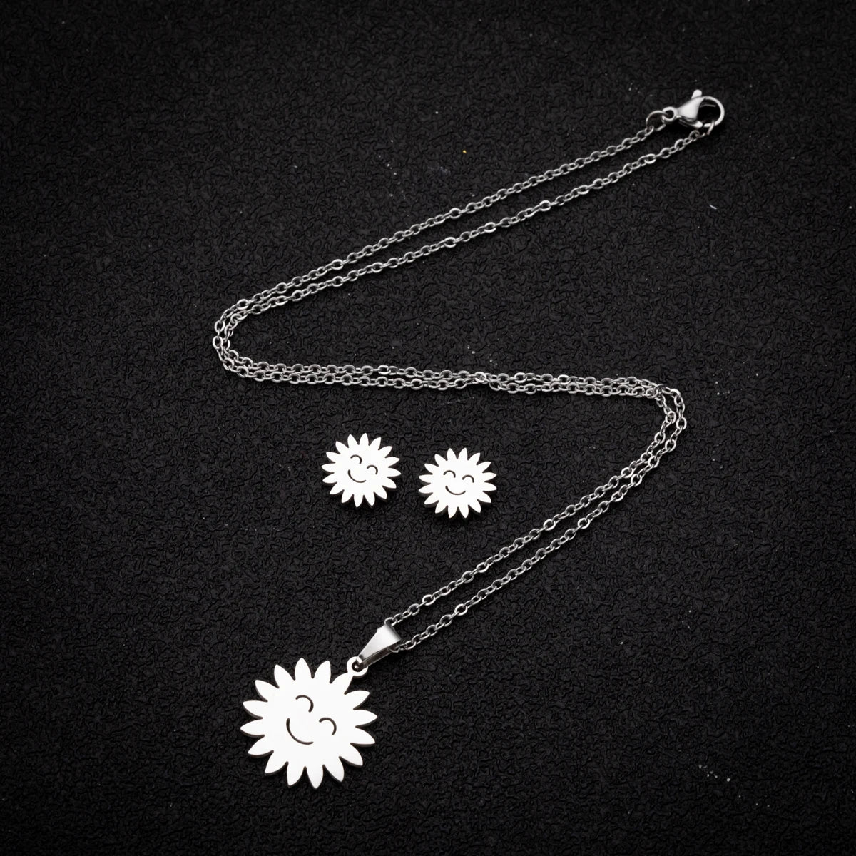 Set Schmuck Edelstahl Frau Boho Vintage Monstera Blätter Blume Pflanze Diy Anhänger Charms Ohrringe Und Halskette Set