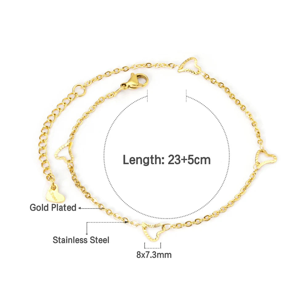 LUXUSTEEL Edelstahl Fußkettchen Armbänder Für Frauen Quaste Seestern Charme Gold Farbe Link Kette Auf Bein Mode Fuß Schmuck