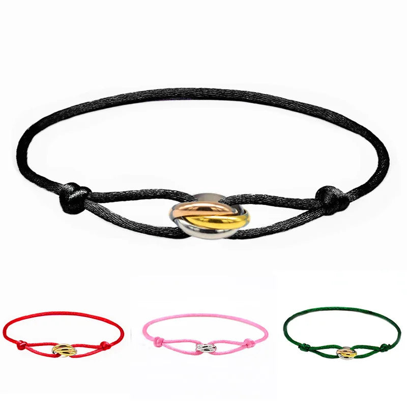 Glücksperlen-Armband für Paare, Freundschaft, Edelstahlringe, verstellbar, wasserdicht, Liebhaber-Armband für Damen und Herren, Schmuck