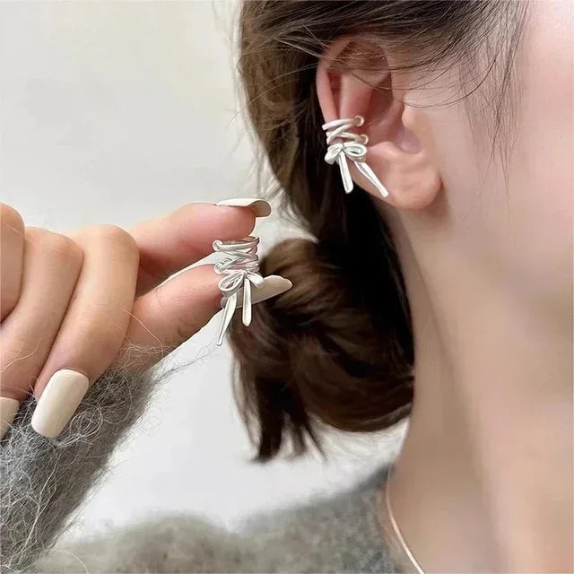 Rosa Schmetterling Ohr Manschette Ohrringe Für Frauen Mädchen Mode Bowknot Keine Piercing Clips Ohrring Gefälschte Piercing Ballett Clip Auf Schmuck