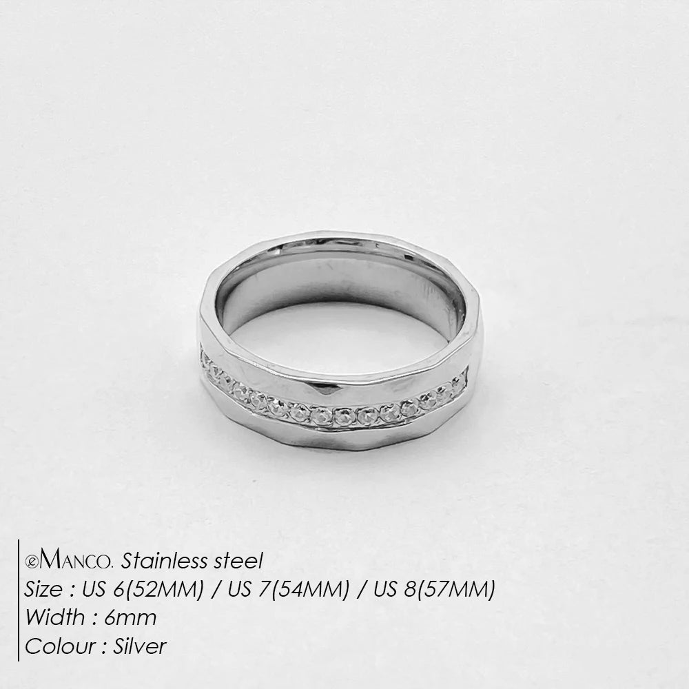 eManco Neue Minimalistische Dünne Ringe für Frauen Hochzeit Brillante Kubikzircon Hohe Qualität Vielseitig Weibliche Finger Ring Schmuck