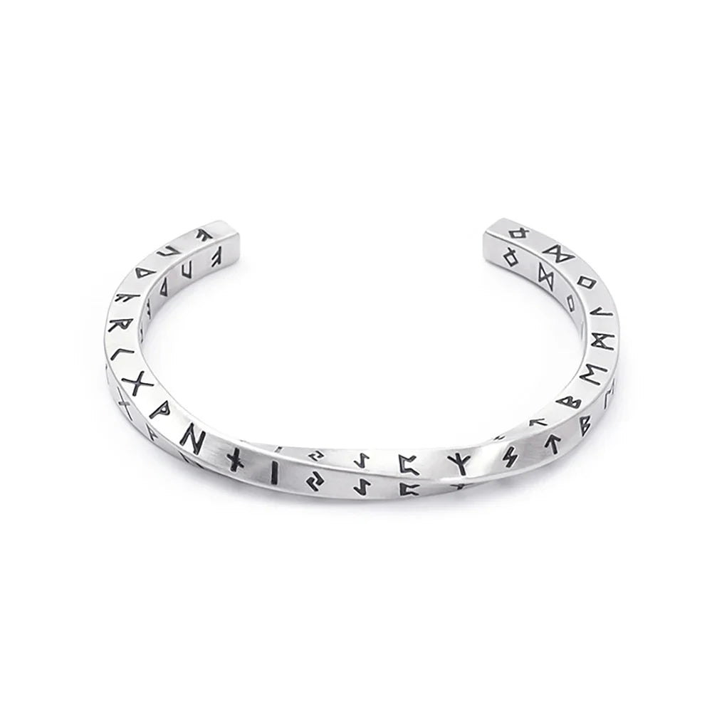 Nordic Vikings Twist Manschette Armband Punk Mode Edelstahl Viking Brief Armreifen Für Männer Vintage Partei Schmuck Dropshipping