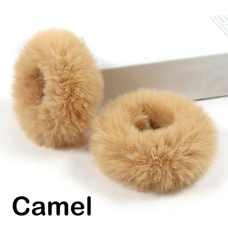 2 Stück Baby Mädchen Plüsch elastische Haar bänder kleine Gummiband Haar ringe für Kinder pelzige Haar gummis Haar gummis Haarschmuck