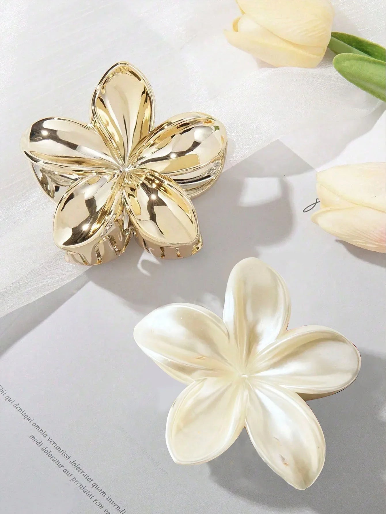 1/2 Stück Mode einfache glänzende Ei Blume Haarklammern für Frauen Mädchen Party Haarschmuck