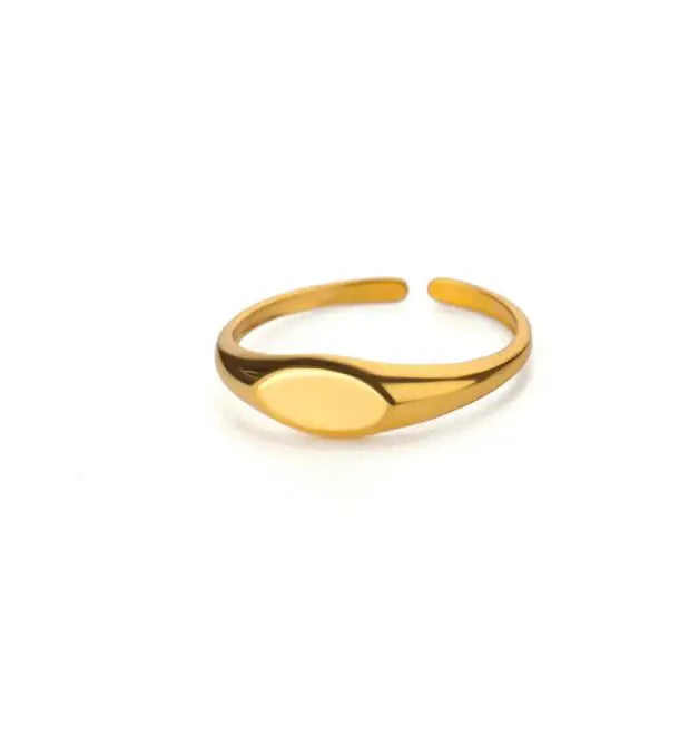 Minimalistische Textur Edelstahl Geometrische Ringe für Frauen Gold Farbe Öffnung Paar Ring Ästhetische Hochzeit Weihnachten Schmuck