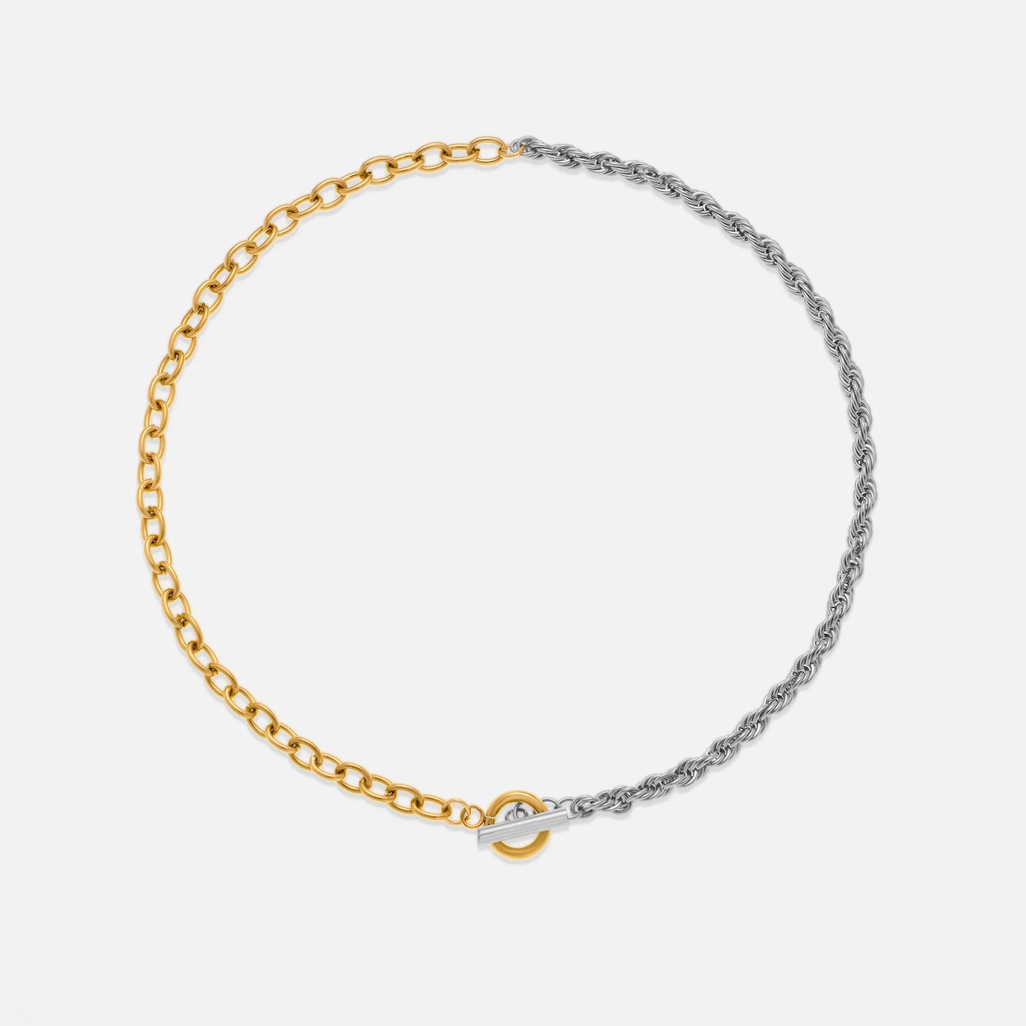 DASEIN Vintage-Set mit gemischter Farbe, Ot-Kette, Halskette, Armband, 18 Karat vergoldet, anlaufgeschützt, Edelstahl, Punk-Schmuck