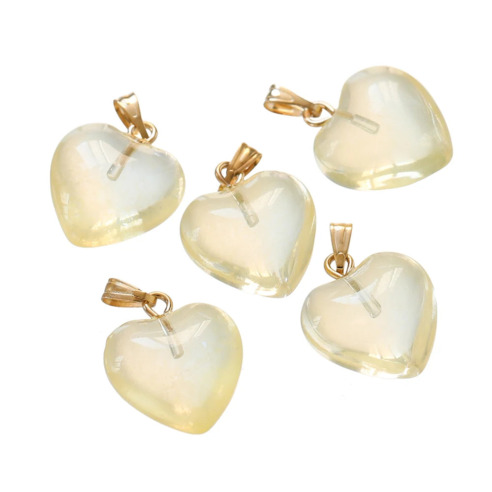 10 Teile/los Tschechische Lampwork Kristall Glas Herz Perlen Charms anhänger DIY Handgemachten Schmuck Machen Halsketten Ohrringe Zubehör