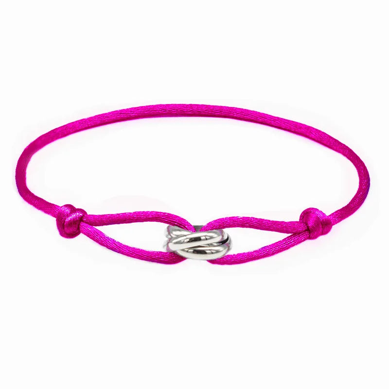 Glücksperlen-Armband für Paare, Freundschaft, Edelstahlringe, verstellbar, wasserdicht, Liebhaber-Armband für Damen und Herren, Schmuck
