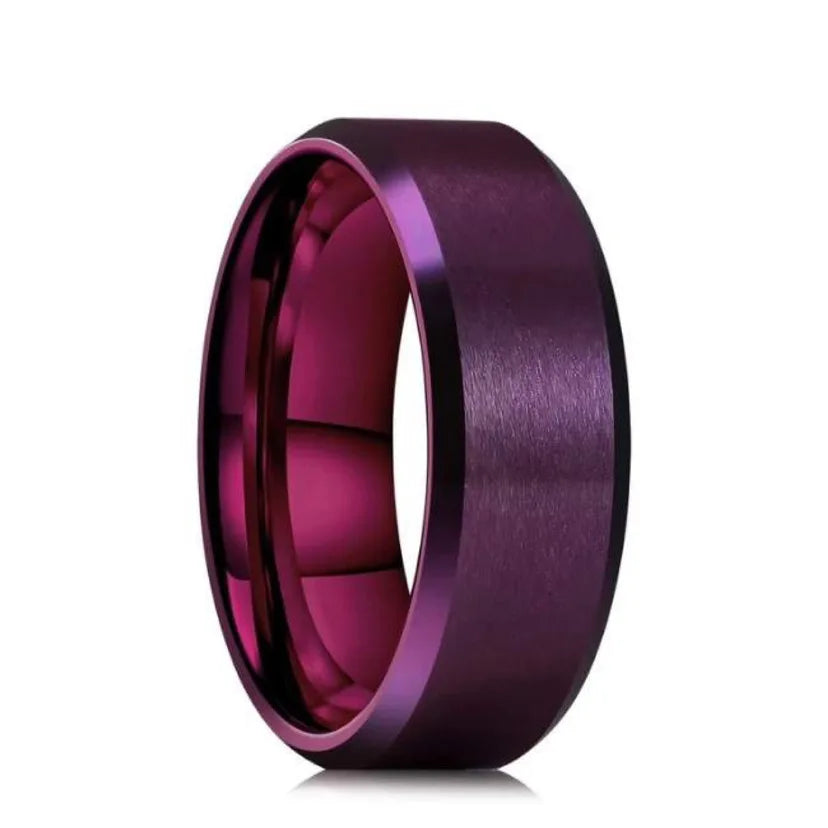 6 Farben klassischer 8 mm Wolfram-Herrenring mit Oberfläche aus gebürstetem Edelstahl für Frauen, Ehering, Paare, Schmuckzubehör