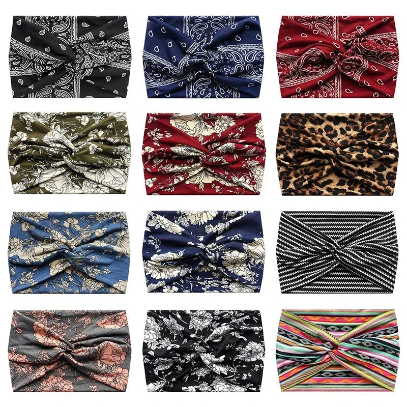 Verdrehte breite Stirnbänder für Frauen, extra großer Turban, Workout-Stirnband, modische Yoga-Haarbänder, Boho-gedrehte dicke Haar-Accessoires