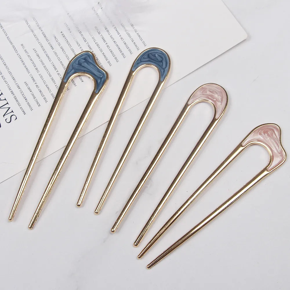 Vintage Metall U-förmige Haarnadel Haarstab Gabel Französisch Hochsteckfrisur Chignon Bobby Pin für DIY Frauen Mädchen Brötchen Frisur Haarschmuck