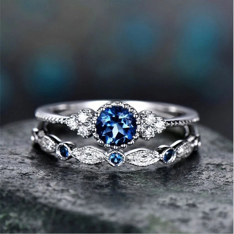 Ring-Set aus 925er-Sterlingsilber mit Smaragd-Zirkon-Kristallen für Damen, Verlobung, Hochzeit, Glamour-Schmuck, Geschenke