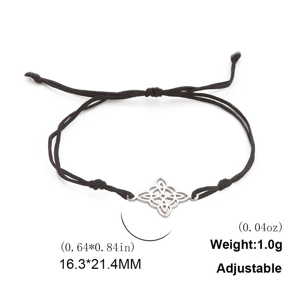 LIKGREAT Armband mit irischem Hexenknoten für Damen und Herren, keltischer Knoten, gewebtes Seil, Schmuck, Edelstahl, Amulett, Talisman, Geburtstagsgeschenk