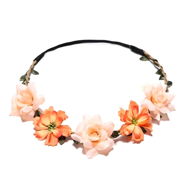 Mode süße Braut Blumen Stirnband für Frauen Mädchen böhmischen Stil Blume Krone Haarband Party Cosplay Haarschmuck