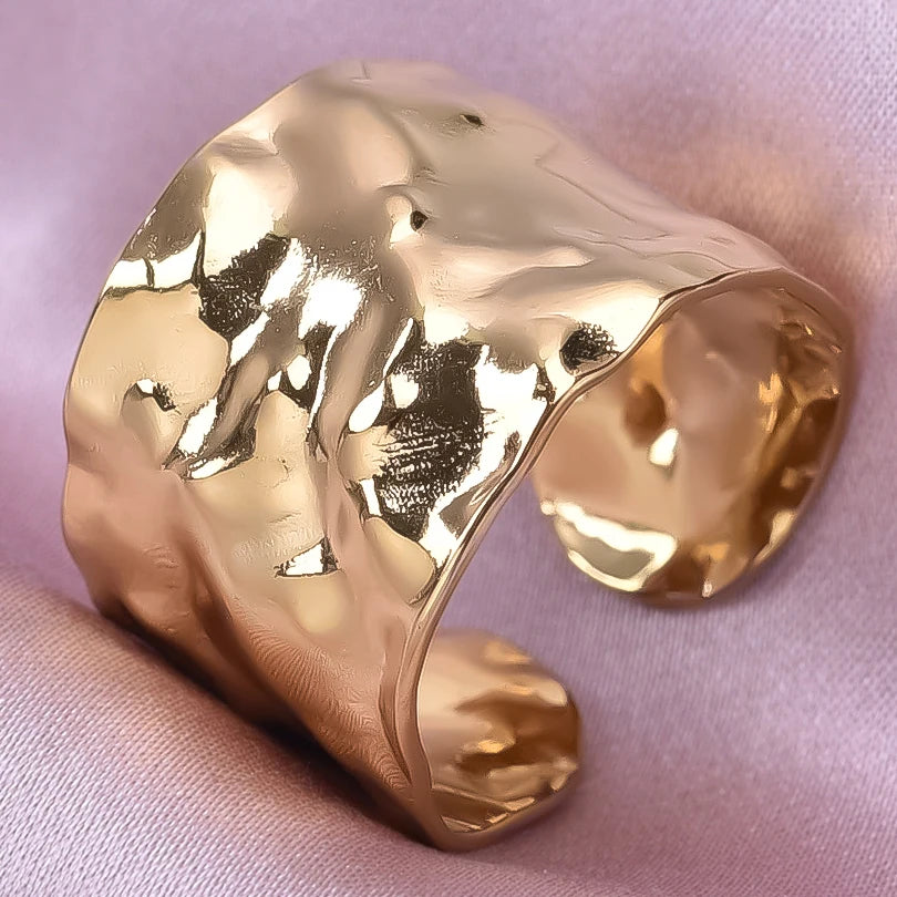 1/2/3 stücke mischen Farbe klobigen breiten Ring offene Edelstahl ringe für Frauen Männer Accessoires unregelmäßige Oberfläche kpop Modeschmuck