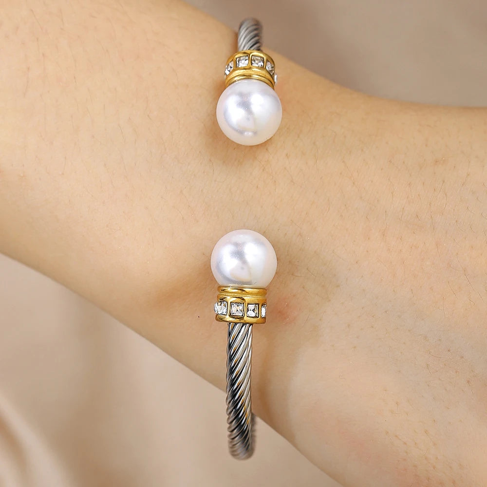 Klassische einfache Retro Diamant Armband Frauen Licht Luxus Edelstahl offenes Armband Sinn Schmuck Cartiers Frauen Armband