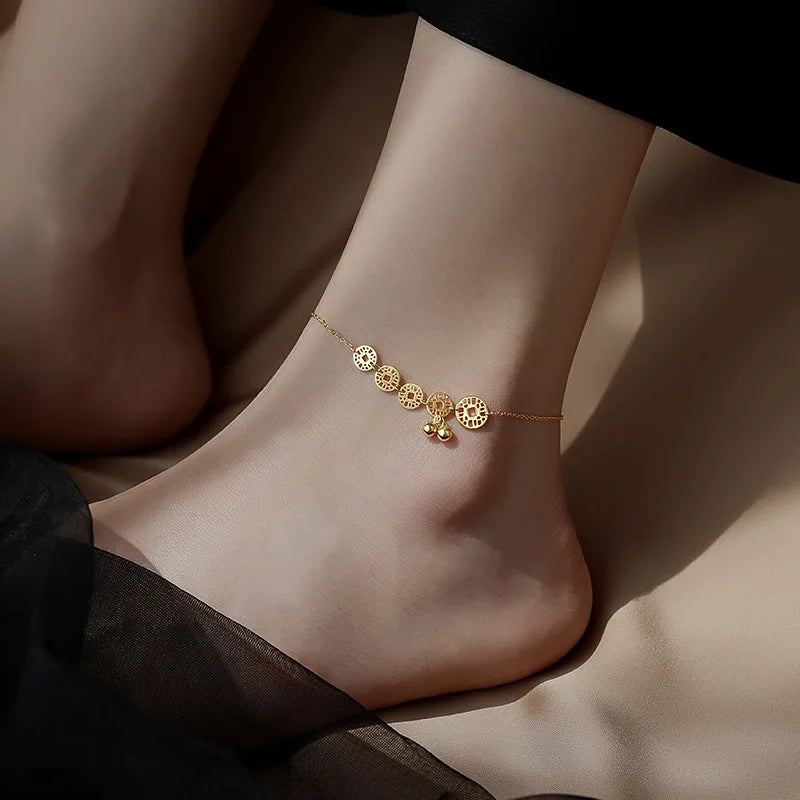 Fußkettchen aus 925er-Sterlingsilber, schillernde Kette, klare CZ, geometrisch, elegant, für Frau und Mädchen, Modeschmuck, Geschenk, Dropship-Großhandel