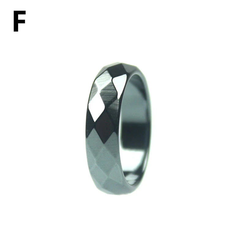 1pc natürliche Hämatit Steinringe für Frauen Männer Mode flache einfache Ring Paar Schmuck Geschenk Hochzeit Weihnachten Liebhaber Ringe