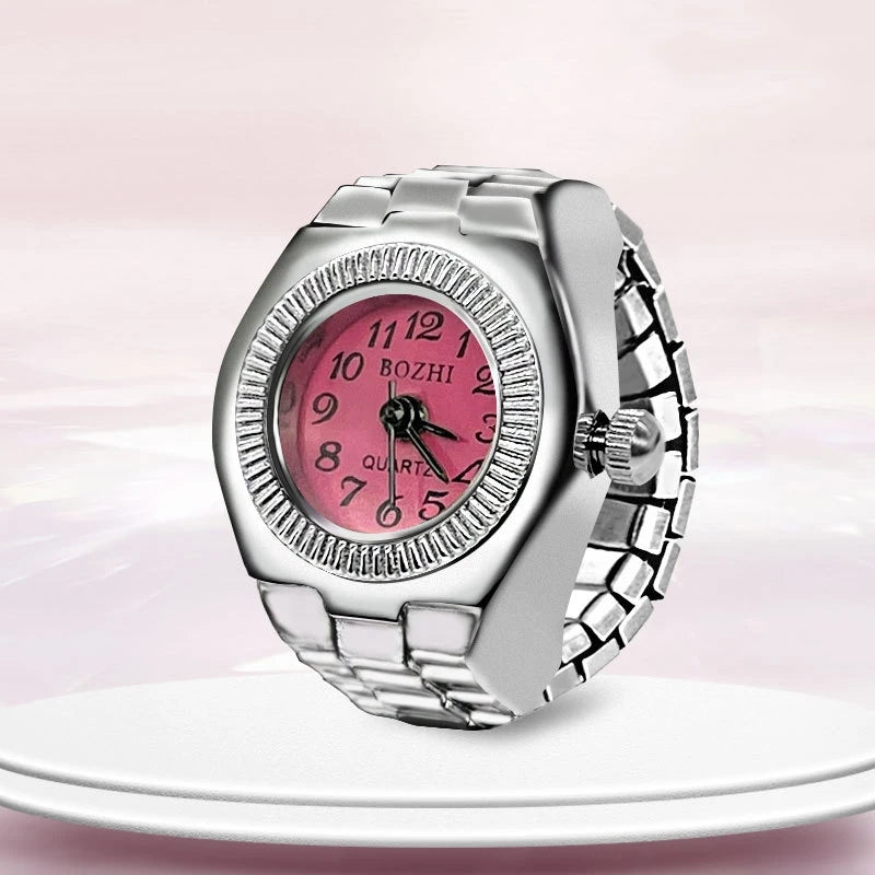 Ring Uhr Neue Heiße Verkauf Kreative Legierung Shell Finger Rund Zifferblatt Paar Männer Und Frauen