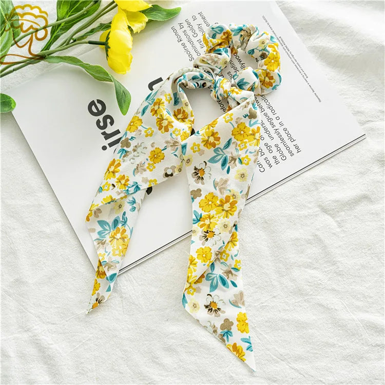 Neue Mode Druck Bogen Scrunchies Haar Band Für Frauen Elastische Haarband Mädchen Schachtelhalm Haar Krawatten Haar Zubehör