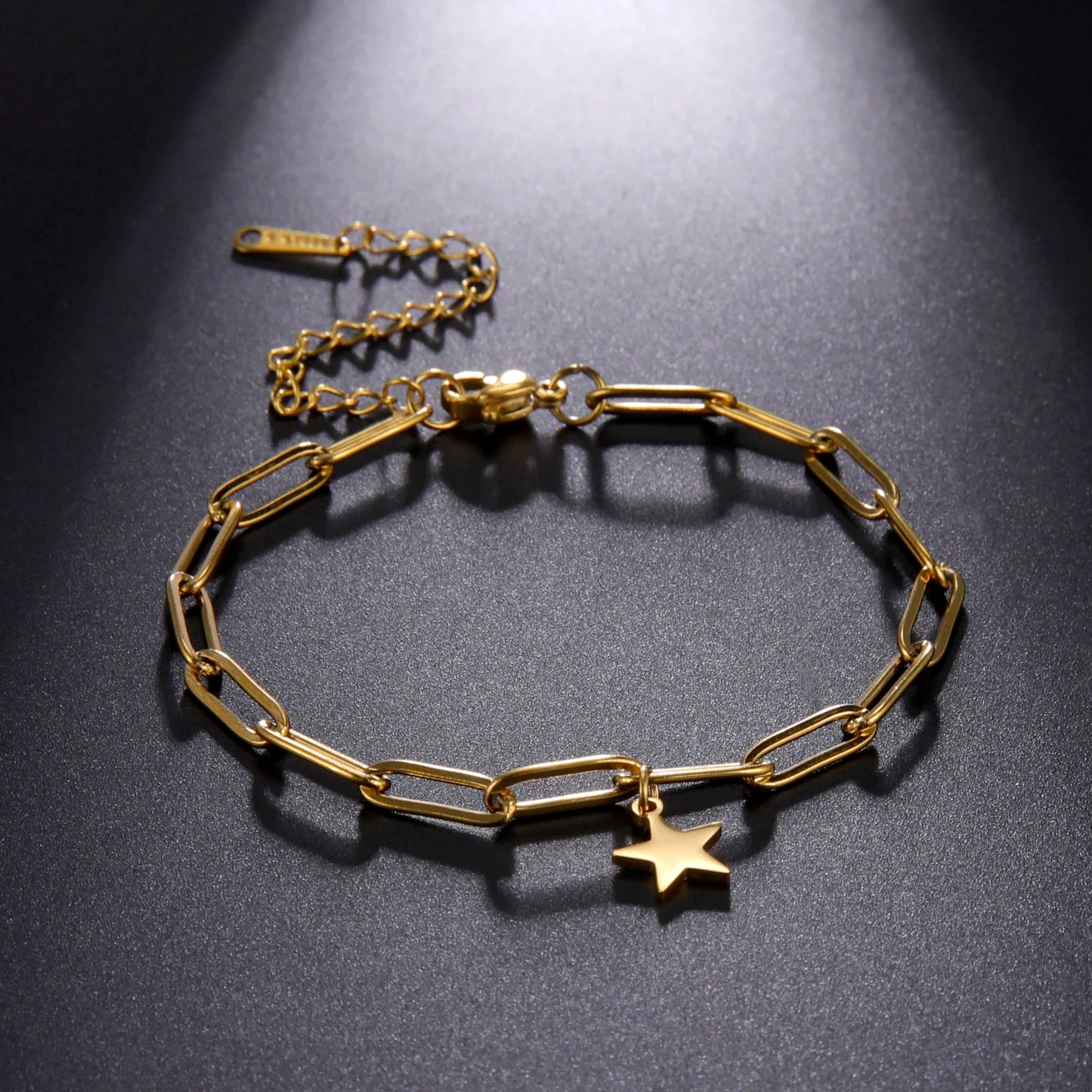 Amaxer Edelstahl Armband für Frauen Mann Pentagramm Büroklammer Kette Pulseira Hochzeitstag Schmuck Mutter Geschenk
