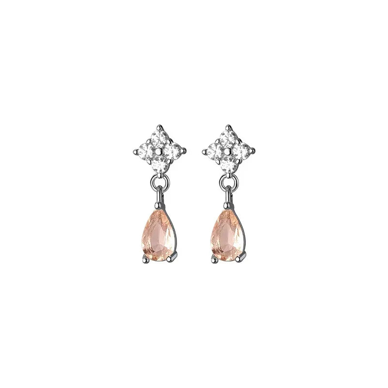 Koreanische Nette Ohr Piercing Wasser Tropfen Ohrringe für Frauen Kristall Kurze Quaste Hypoallergen Weibliche Ohrringe Partei Schmuck Brincos
