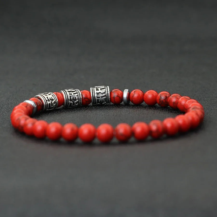 Vintage Herren Armband Perlen Om Mani Padme Hum Mantra Armband Wikinger Schmuck Zubehör Natürliche Lava Tigeraugen Stein Armband