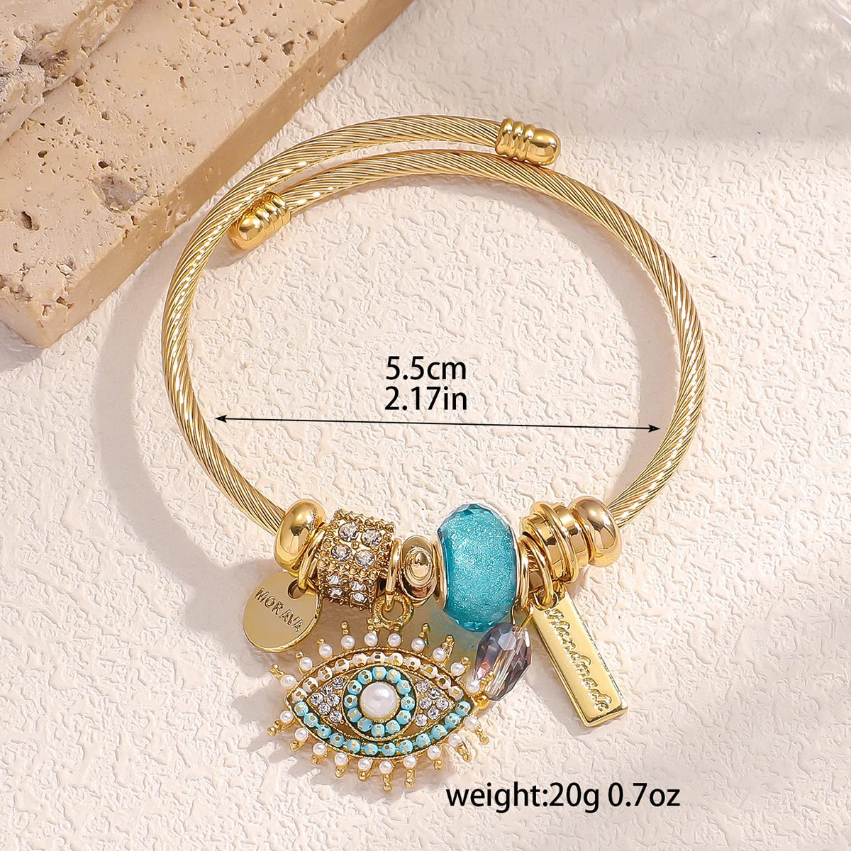 1PC Damenmode Pan Family Multi Element Perlen Teufelsauge Armband Schmuck Geeignet für Datum, Party, Festival Geschenk