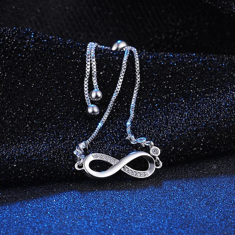 Neue feine 925er-Sterlingsilber-Armbänder mit hübschen Kristallen für Damen, Modeschmuck, Party, Hochzeit, Accessoires, Valentinstagsgeschenke