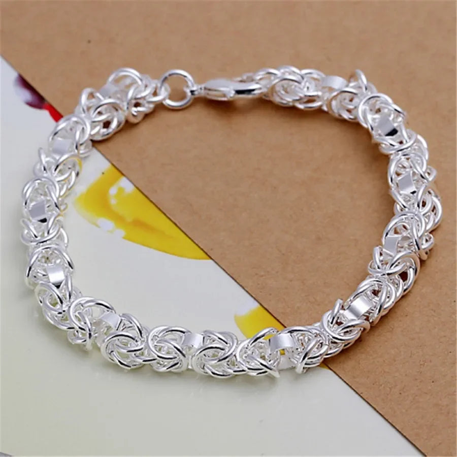 Feines 925er-Sterlingsilber, edle, schöne Kette, solides Armband für Damen und Herren, Charms, Party-Geschenk, Hochzeit, Modeschmuck, heißes Modell