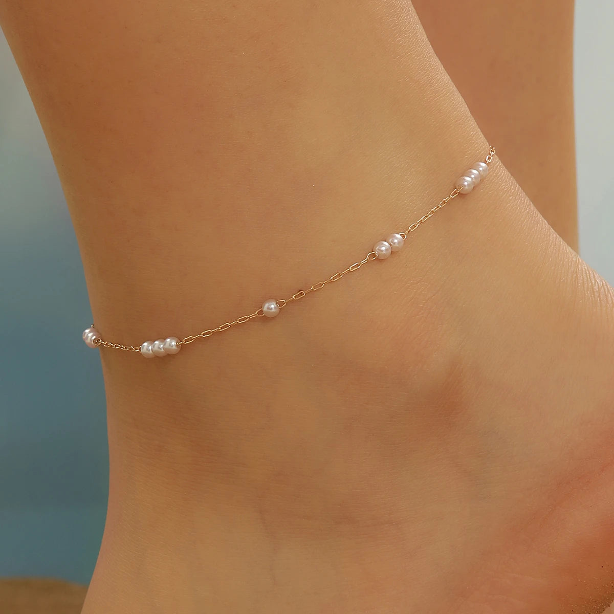 Kinitial Edelstahl Imitation Perle Fußkettchen Für Frauen Fußkettchen Weibliche Fuß Kette Schmuck Geburtstag Geschenk