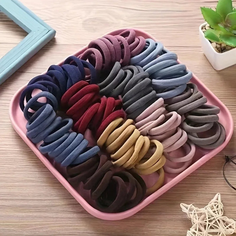 50 Teile/satz Neue Frauen Mädchen Candy Farben Nylon Grundlegende Scrunchie Haar Krawatte Pferdeschwanz Halten Haar Gummibänder Mode Haar Zubehör