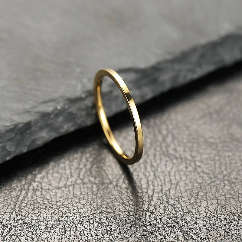 2mm super feine Edelstahl ringe Mode flach in kugelförmigen Titan ring Schmuck zubehör