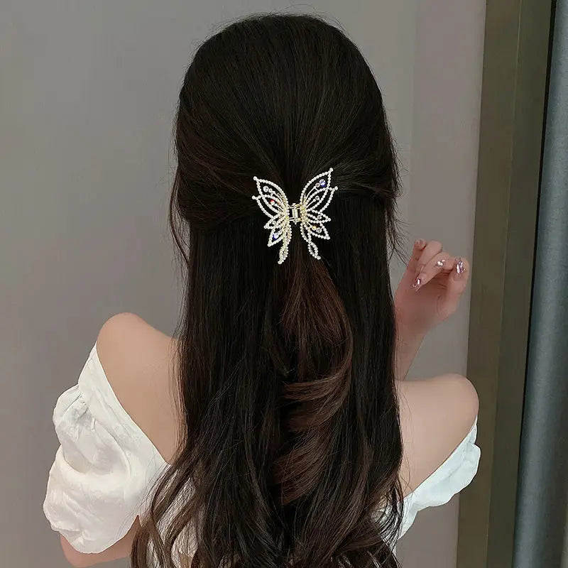 Mode Metall Durchbrochene Haar Klaue Schmetterling Haar Clips für Frauen Mädchen Elegante Pferdeschwanz Klaue Clip Vintage Haarnadel Haar Zubehör