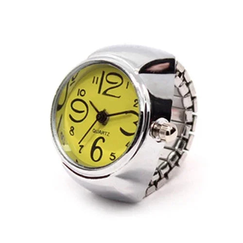Mini Vintage Punk Finger Uhr Ringe Gummiband Legierung Uhren Paar Ringe Schmuck Uhr Retro Römischen Quarz Frauen Männer Uhr