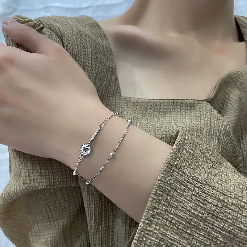 VENTFILLE 925 Sterling Silber Linie Extrem feines Armband für Frauen Liebe Haert Bead Koreanische Ins Süße Schmuck Geschenk Dropshipping