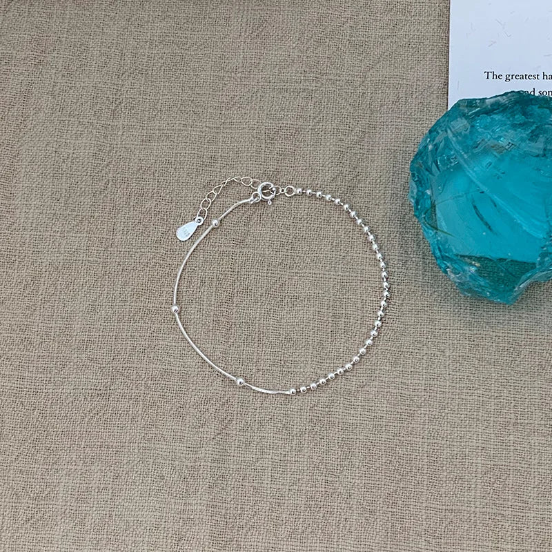 VENTFILLE 925 Sterling Silber Linie Extrem feines Armband für Frauen Liebe Haert Bead Koreanische Ins Süße Schmuck Geschenk Dropshipping