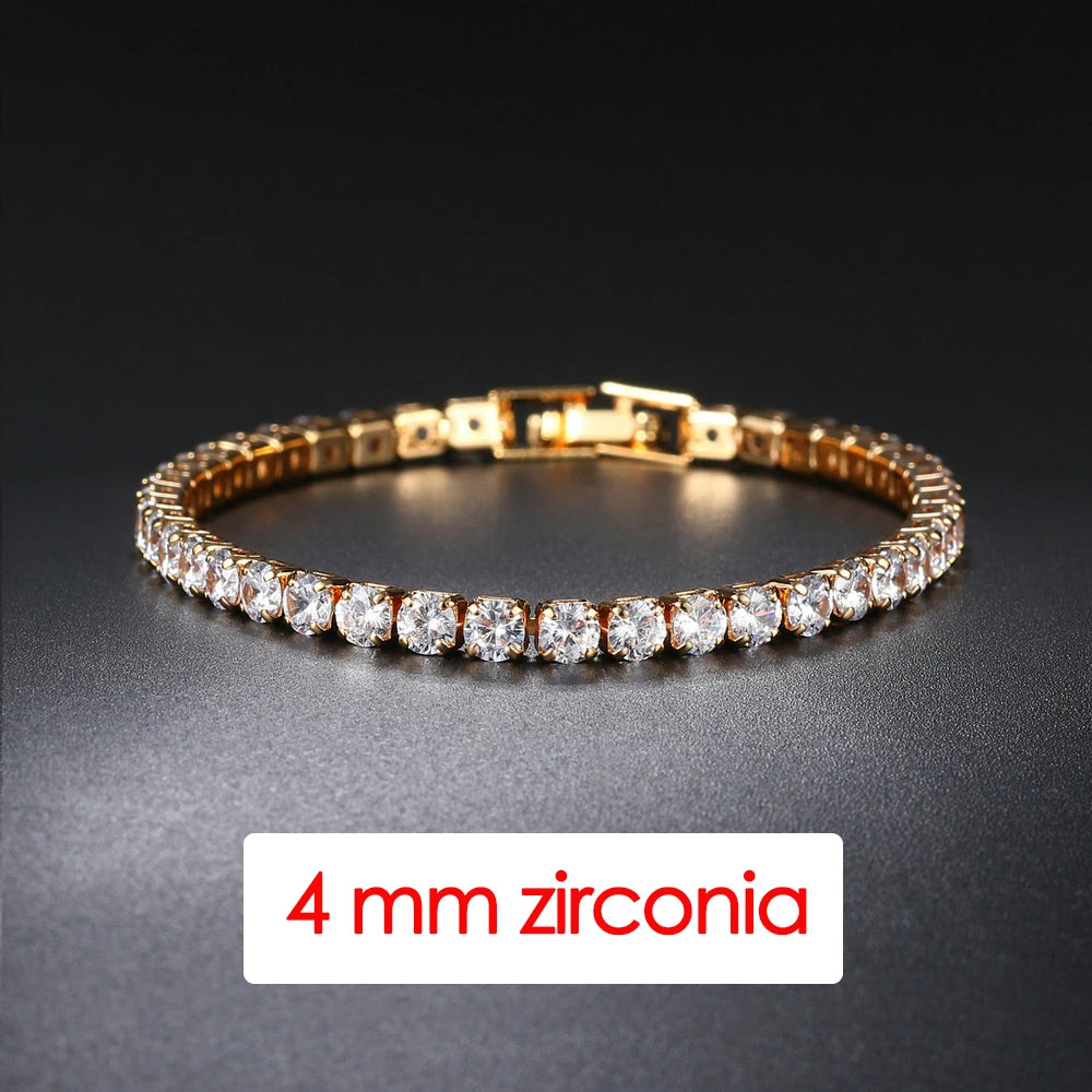 Damen-Tennis-Armband, Hip Hop, trendig, AAA+, Zirkonia, silberfarben, Teenager-Mädchen, Kristallkette an der Hand, Hochzeitsschmuck H086