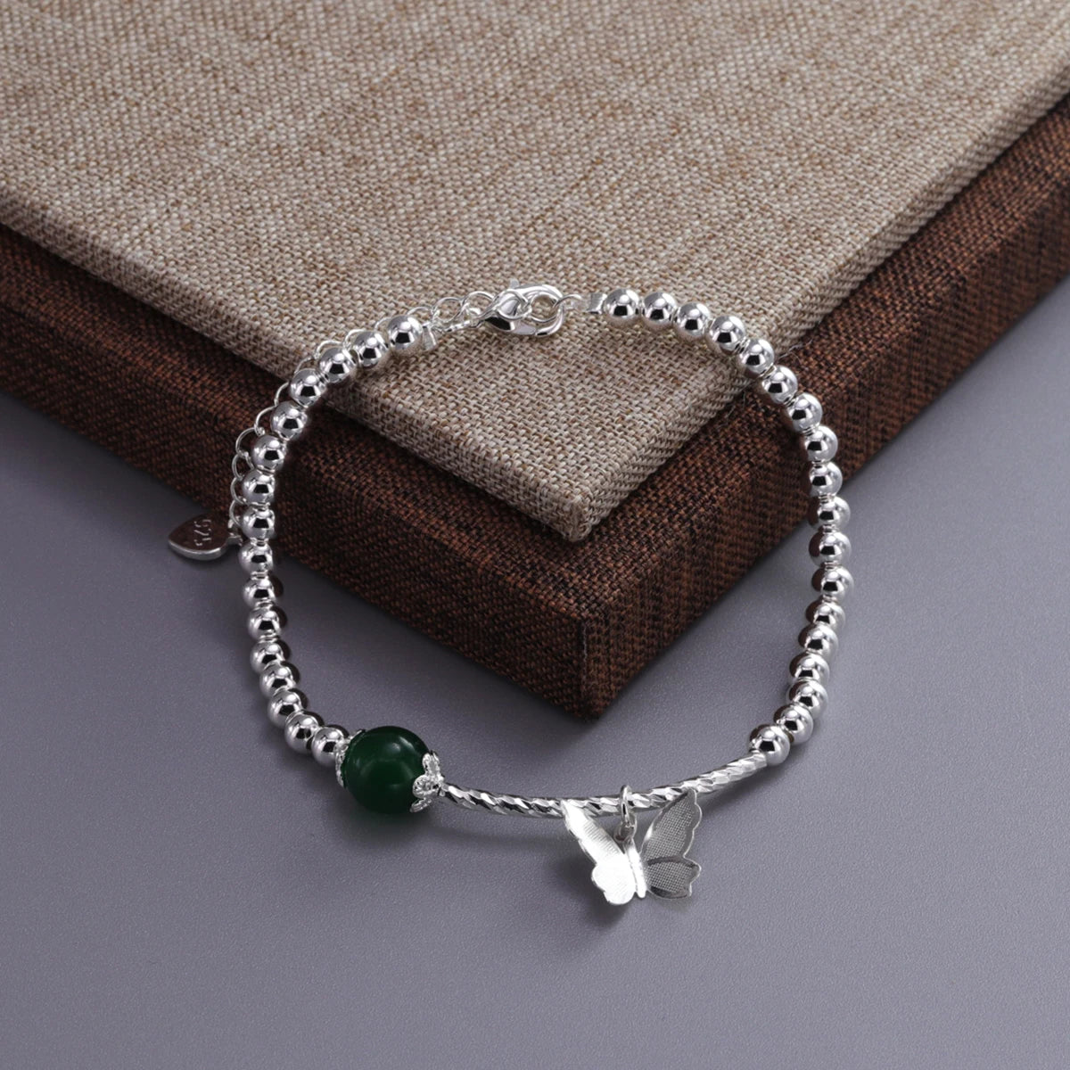 VENTFILLE Schmetterlingsarmband aus 925er-Sterlingsilber für Mädchen, Perlenschnur-Design, Insekt, modisch, vielseitiger Schmuck, Geschenk, Dropshipping