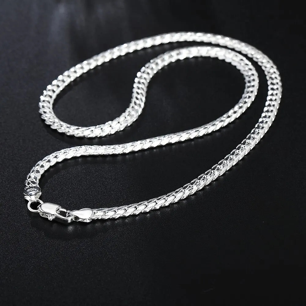20-60 cm Silber Farbe Luxus Marke Design Edle 6mm Halskette Kette Für Frau Männer Mode Hochzeit engagement Schmuck