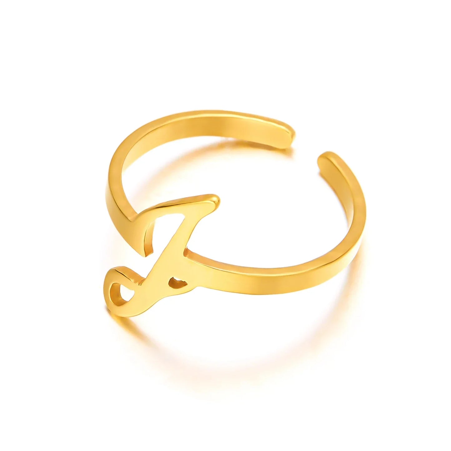 Ringe mit Anfangsbuchstaben für Damen, goldfarben, Edelstahl, A-Z, Buchstabe, verstellbarer Ring, ästhetisch, Hochzeit, Weihnachten, Schmuck, Geschenk