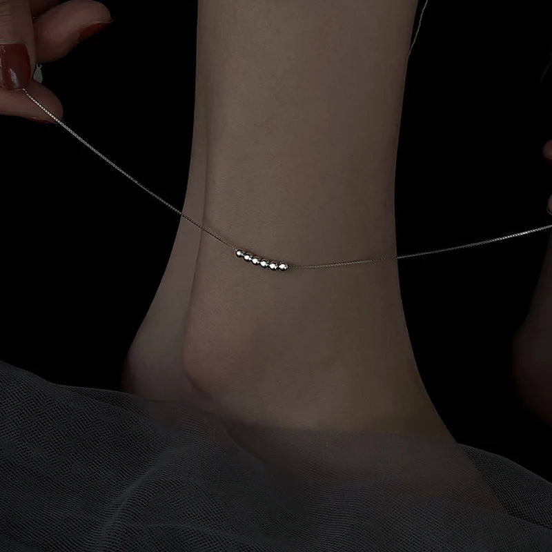 Fußkettchen aus 925er-Sterlingsilber, schillernde Kette, klare CZ, geometrisch, elegant, für Frau und Mädchen, Modeschmuck, Geschenk, Dropship-Großhandel