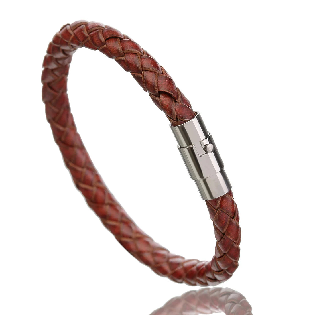 1pc 19/20/21/22cm Mode Design Woven Vintage Echtes Leder Seil Magnetische Schnalle männer armband Für Männer Schmuck Geschenke